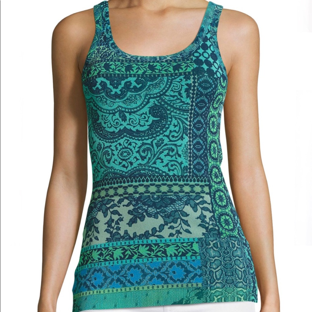 NWT FUZZI Random Pattern Floral Blue Sz XL